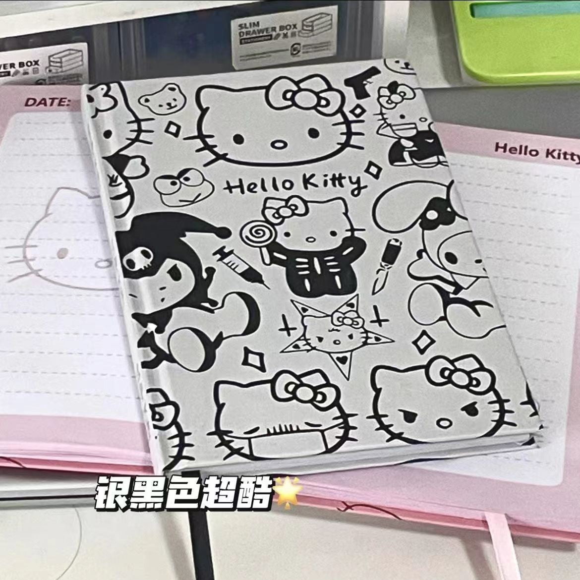 HelloKitty Color Page Cartoon Notebook Student Hard Shell Hello Kitty Notepad Girly Heart Journal
