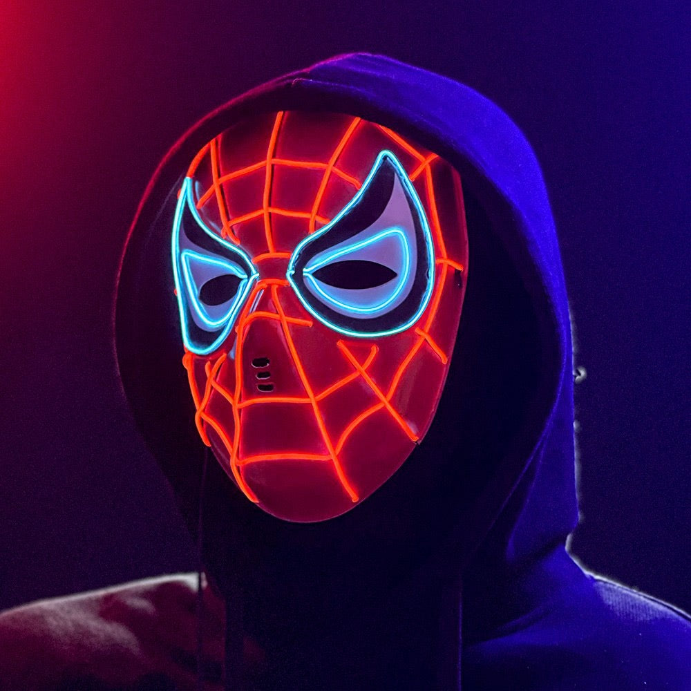 LED Super Hero Mask - Glow like a Hero LED Light-Up Masks for Parties & Performance