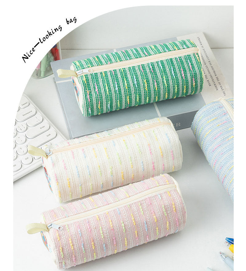 New Cute Cartoon Strawberry Cake Pencil Case Versatile Girly Stationery Storage Bag Large Capacity Pencil Ruler Stationery Box