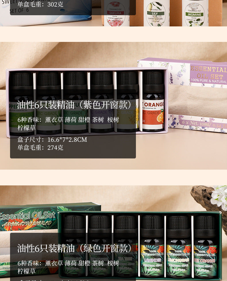 Water-Soluble Plant Essential Oil Set – 6/8/12 Bottles | Aromatherapy Diffuser Oils