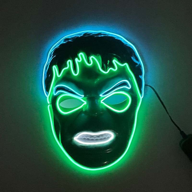 LED Super Hero Mask - Glow like a Hero LED Light-Up Masks for Parties & Performance