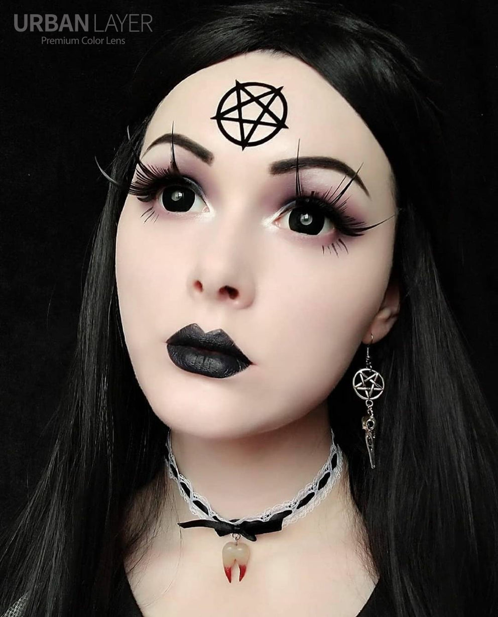 Full eye 17mm Black Sclera Contact