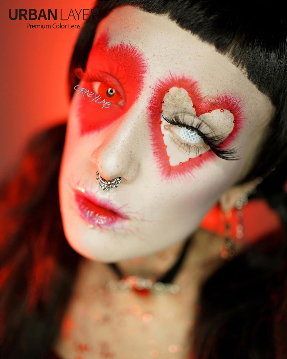 Full eye 17mm Red Sclera Contact