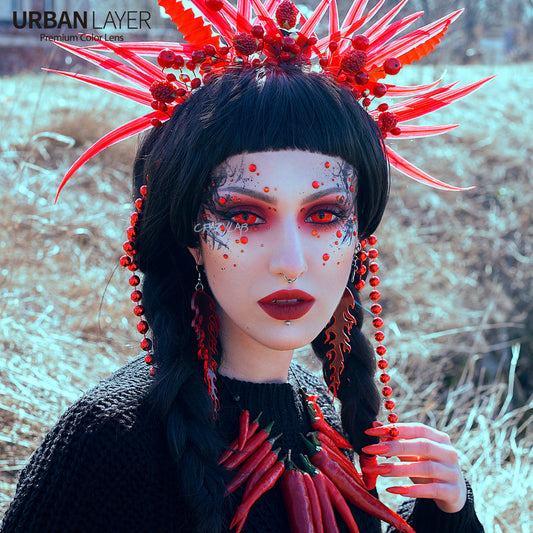 Full eye 17mm Red Sclera Contact