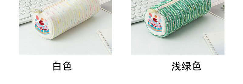 New Cute Cartoon Strawberry Cake Pencil Case Versatile Girly Stationery Storage Bag Large Capacity Pencil Ruler Stationery Box