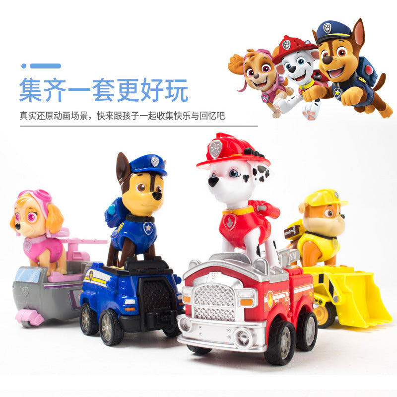 New Paw Patrol Pull-Back Car Series Toy Set with Chase and Marshall Scene Children's Birthday Gift Wholesale