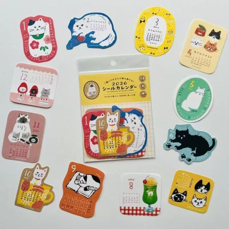 Furukawa Sticker Calendar2026New Year Mini Cute Daily Page Calendar Journal Desktop Decoration Ornament