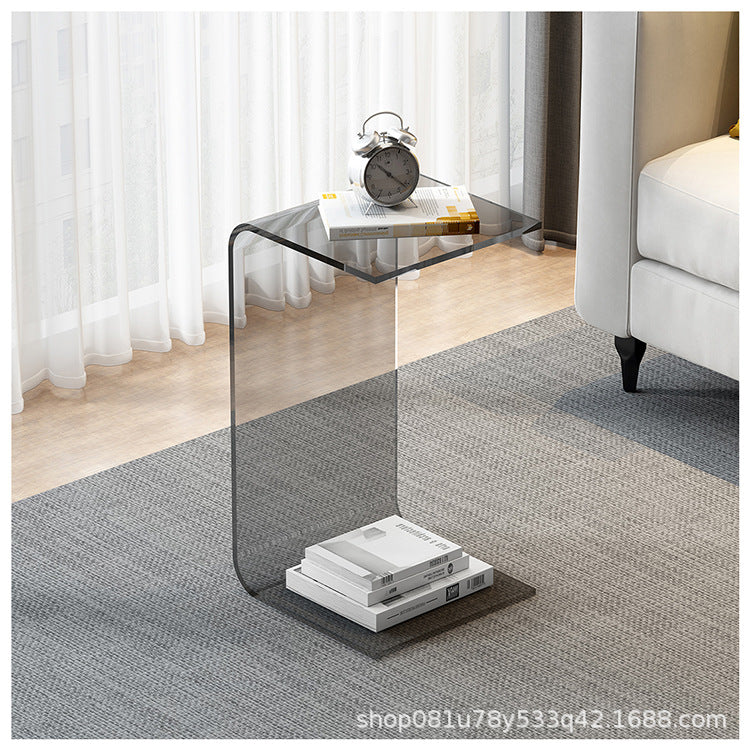 Light Luxury Transparent Acrylic Home Minimalist Cream Style Sofa Side Table Small Side Table Simple Living Room Bay Window Corner Coffee Table