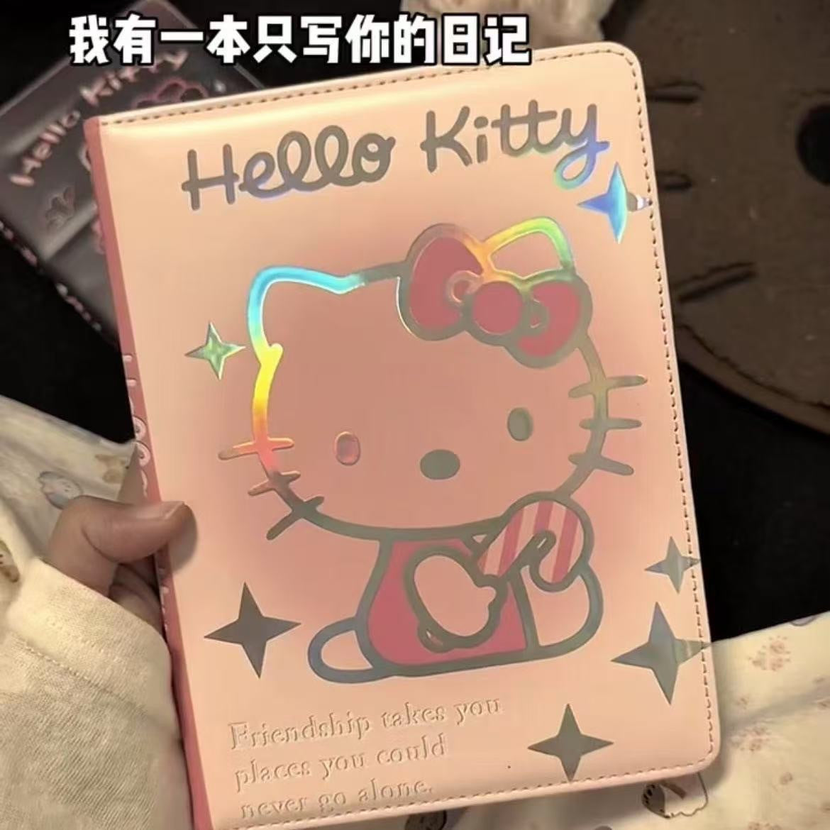 HelloKitty Color Page Cartoon Notebook Student Hard Shell Hello Kitty Notepad Girly Heart Journal