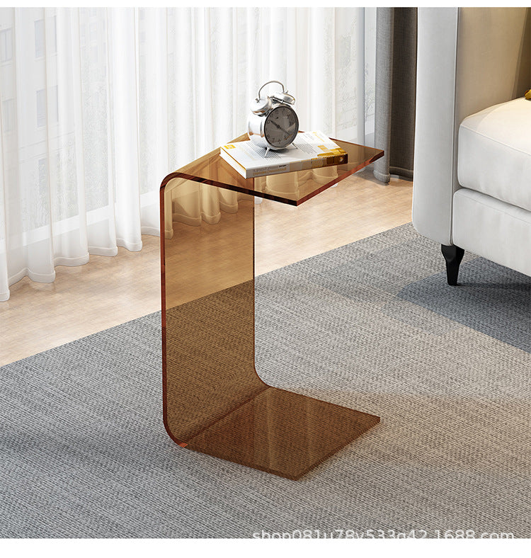 Light Luxury Transparent Acrylic Home Minimalist Cream Style Sofa Side Table Small Side Table Simple Living Room Bay Window Corner Coffee Table