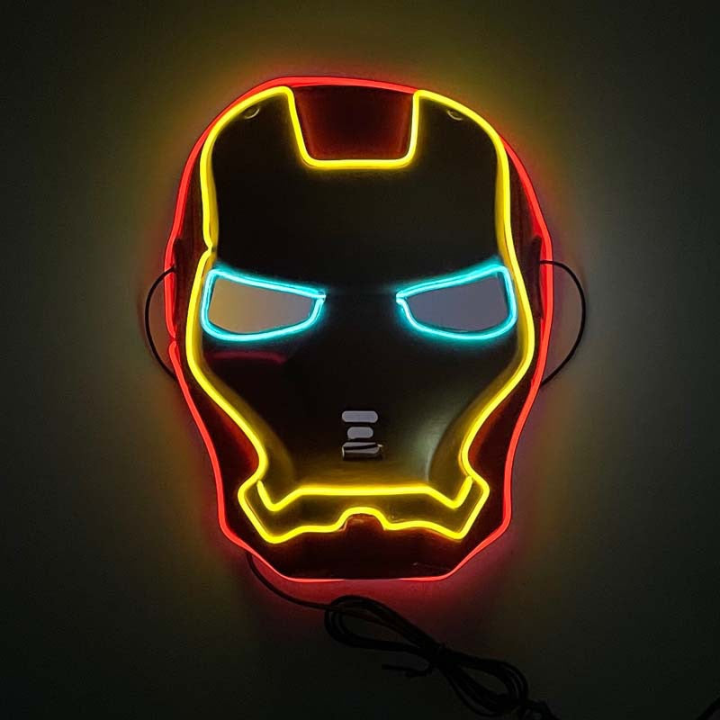 LED Super Hero Mask - Glow like a Hero LED Light-Up Masks for Parties & Performance