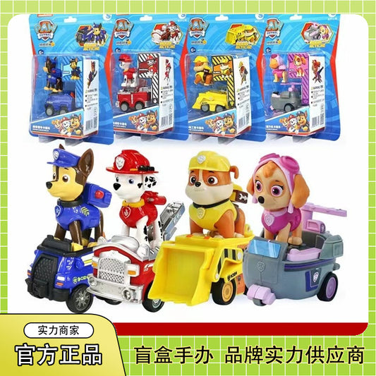 New Paw Patrol Pull-Back Car Series Toy Set with Chase and Marshall Scene Children's Birthday Gift Wholesale