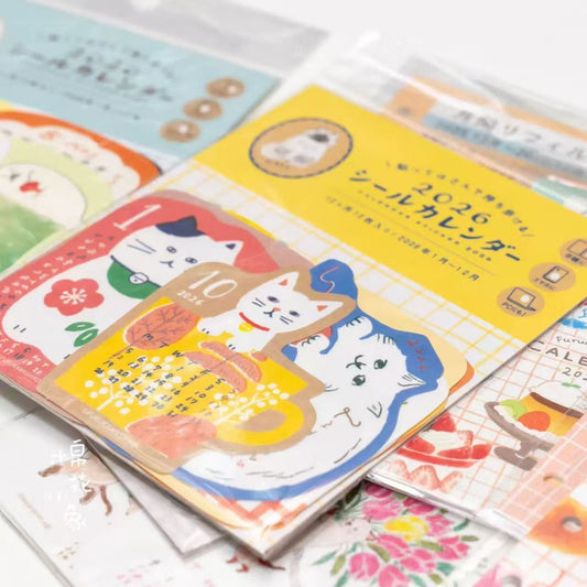 Furukawa Sticker Calendar2026New Year Mini Cute Daily Page Calendar Journal Desktop Decoration Ornament