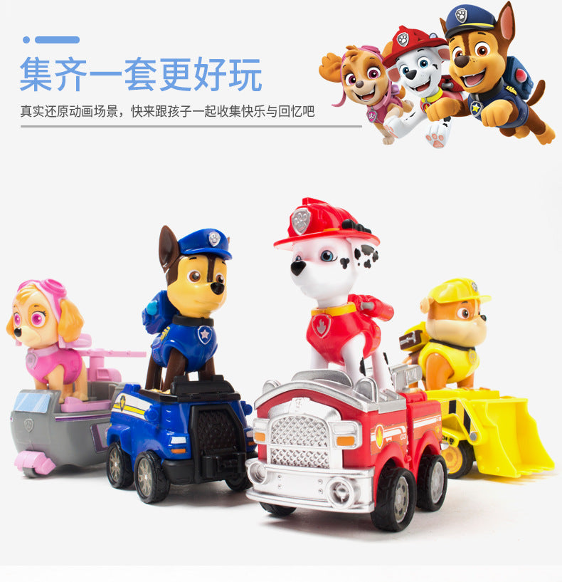 New Paw Patrol Pull-Back Car Series Toy Set with Chase and Marshall Scene Children's Birthday Gift Wholesale