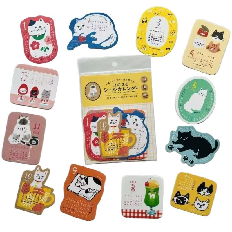 Furukawa Sticker Calendar2026New Year Mini Cute Daily Page Calendar Journal Desktop Decoration Ornament