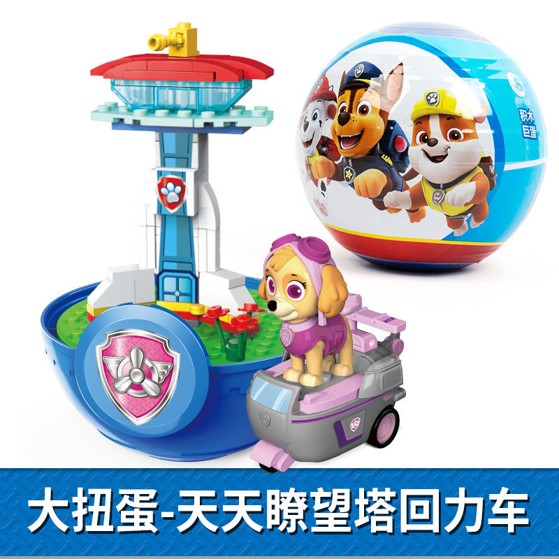 New Paw Patrol Pull-Back Car Series Toy Set with Chase and Marshall Scene Children's Birthday Gift Wholesale