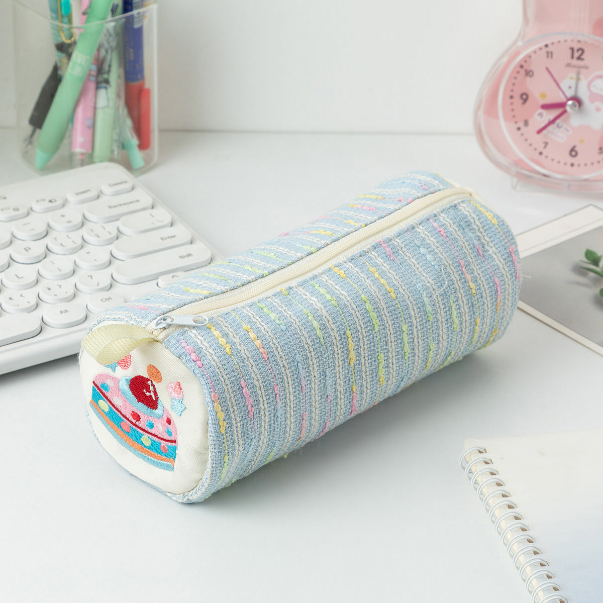 New Cute Cartoon Strawberry Cake Pencil Case Versatile Girly Stationery Storage Bag Large Capacity Pencil Ruler Stationery Box