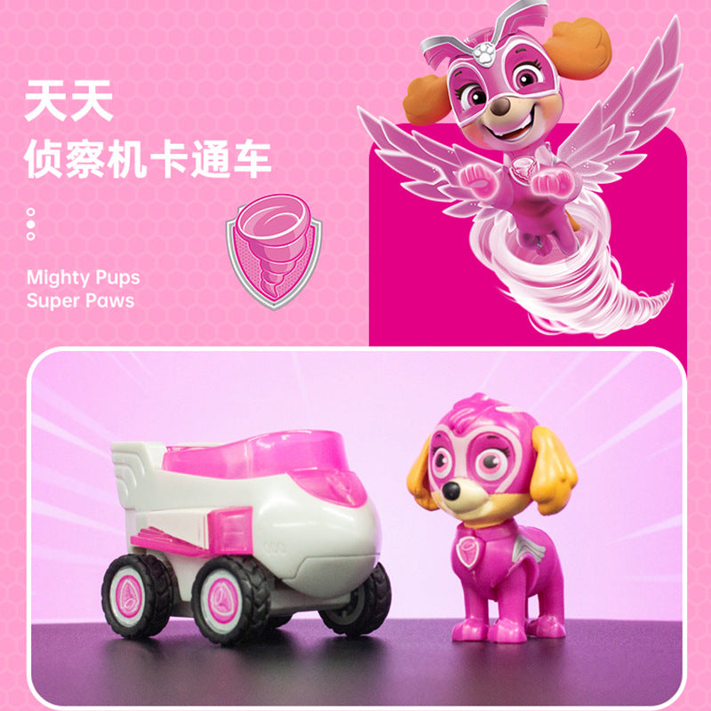 New Paw Patrol Pull-Back Car Series Toy Set with Chase and Marshall Scene Children's Birthday Gift Wholesale