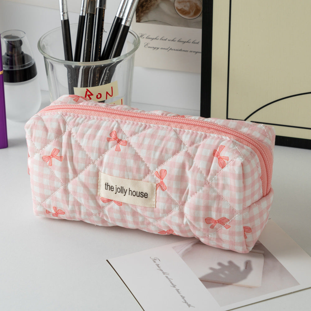 New Cute Cartoon Strawberry Cake Pencil Case Versatile Girly Stationery Storage Bag Large Capacity Pencil Ruler Stationery Box