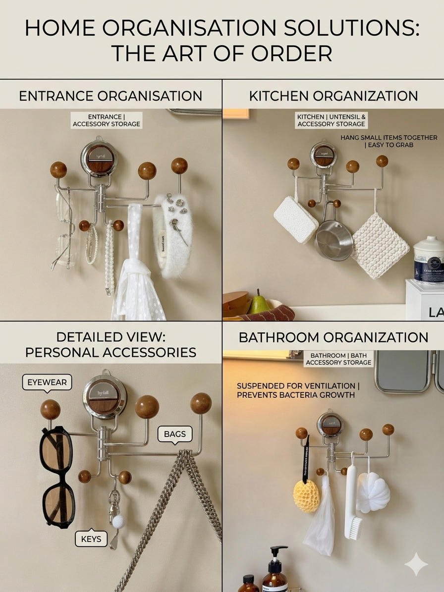 Muti rode rotating Suction cup hook (No drill)
