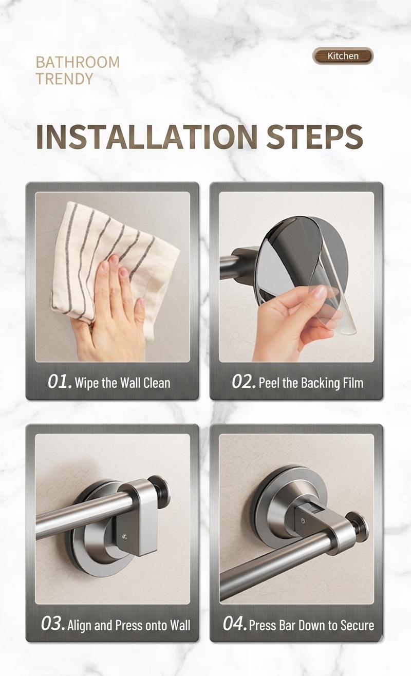 Suction Cup Towel Rack