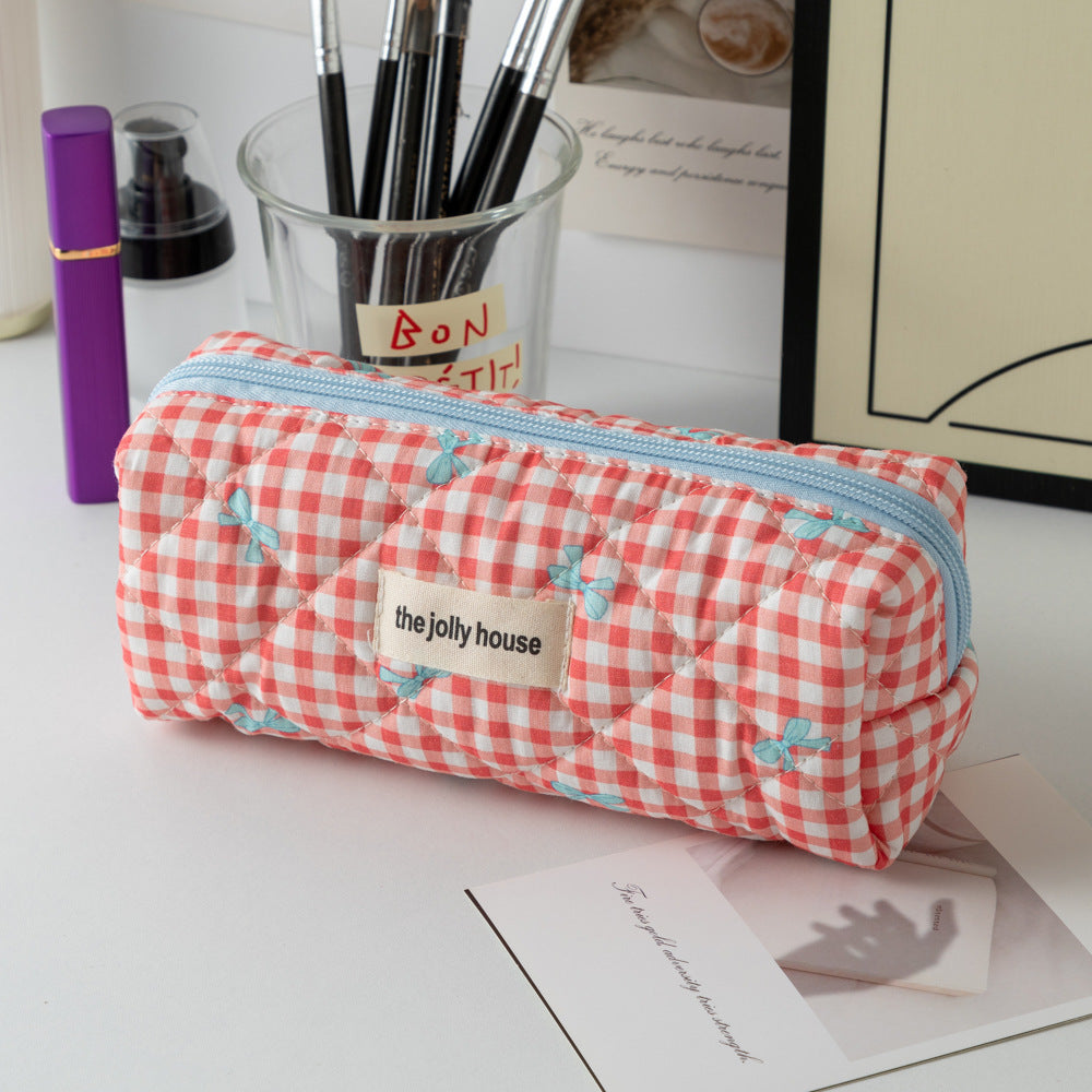 New Cute Cartoon Strawberry Cake Pencil Case Versatile Girly Stationery Storage Bag Large Capacity Pencil Ruler Stationery Box