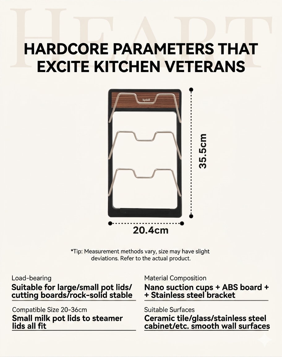 Product dimensions and features displayed on a magazine page with text about kitchen use.