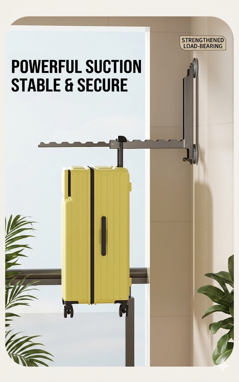Suction cup invisible clothes rack